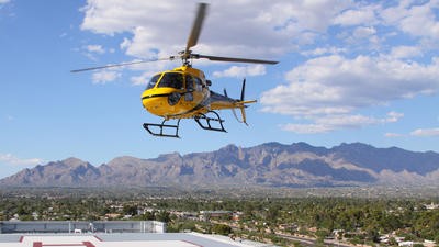 Air Ambulance lands at Helipad