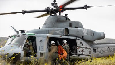 Helicopter workers