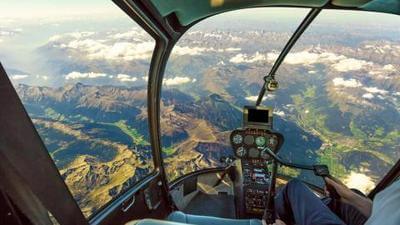 high altitude helicopter cockpit view