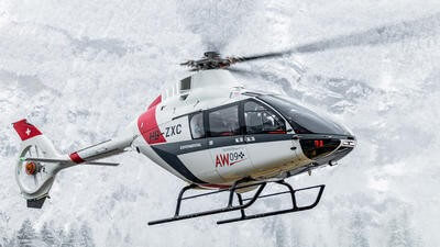 Helicopter in snowy condition