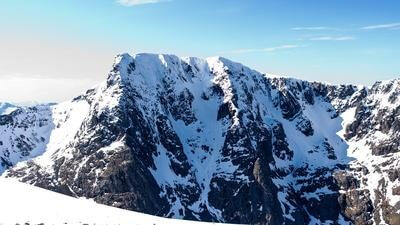 The north face of Ben Nevis, the highest mountain in the UK