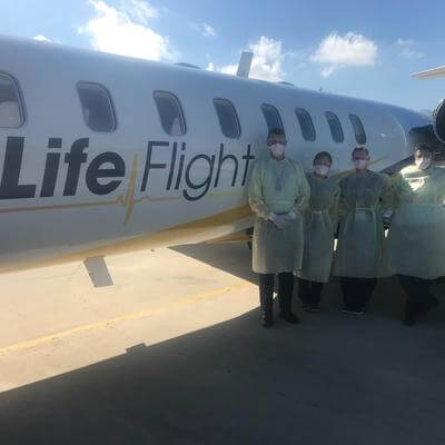 RACQ Lifeflight Team in PPE