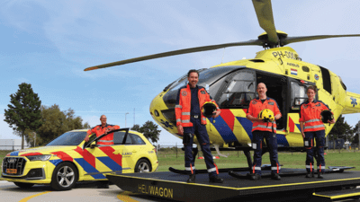 Dutch HEMS team outside helicopter