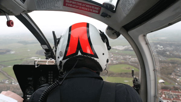 Helmet of pilot