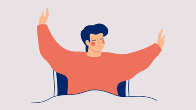 Illustration of person waking up from a good sleep